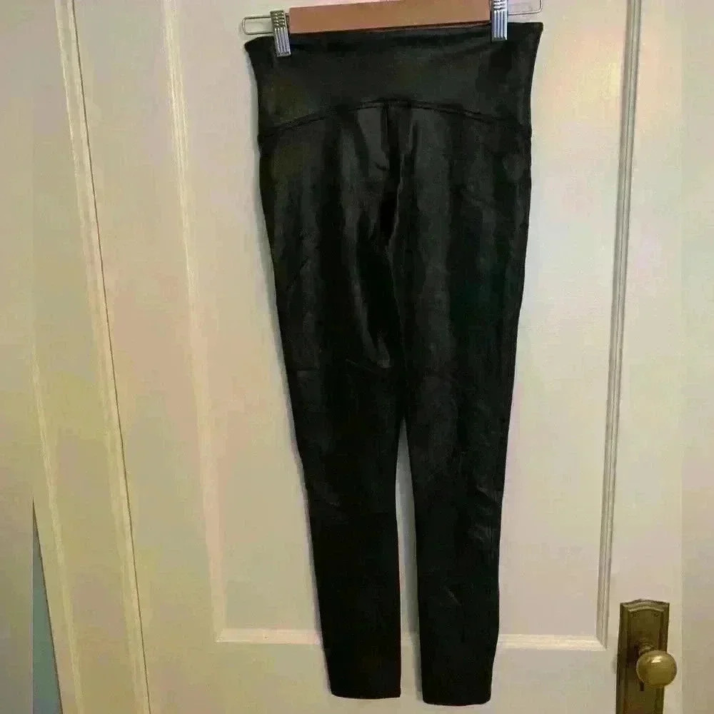 Spanx Faux Leather Leggings, Womens Size M petite - Picture 5 of 7